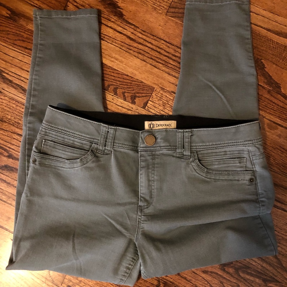 Army green Democracy jeggings